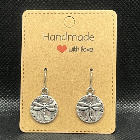 3/$15~Dragonfly Disk Earrings - Picture 1 of 2